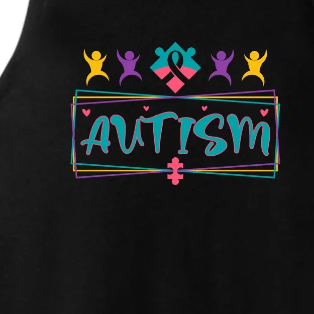 Autism Ribbon Autism Awareness Month Gift Ladies Tri-Blend Wicking Tank