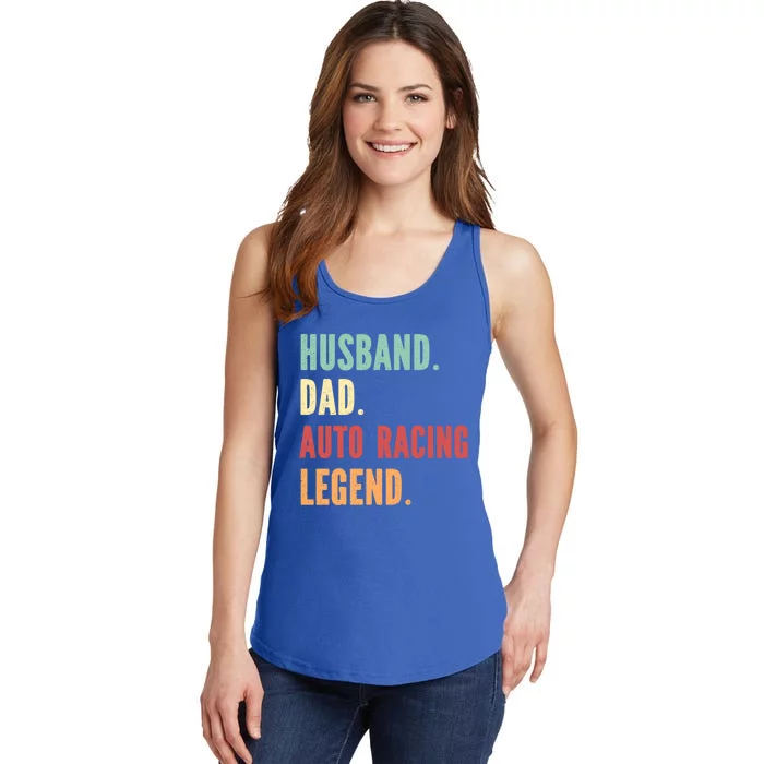 Auto Racing Athlete Dad Husband Father Gift Ladies Essential Tank