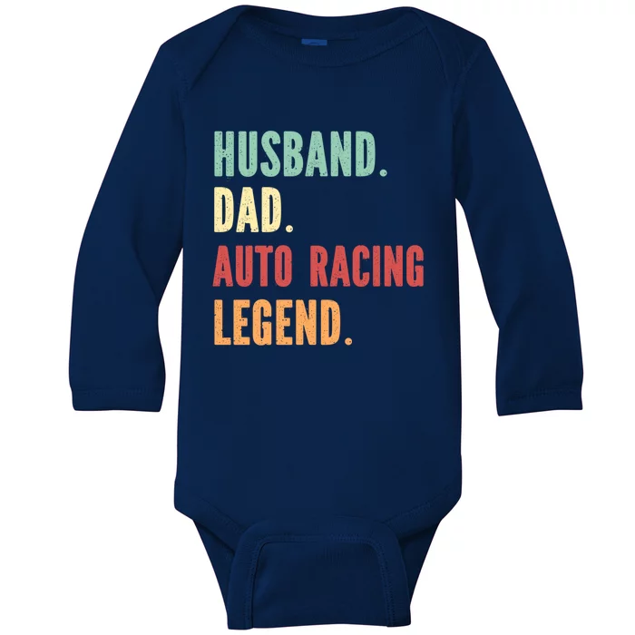 Auto Racing Athlete Dad Husband Father Gift Baby Long Sleeve Bodysuit