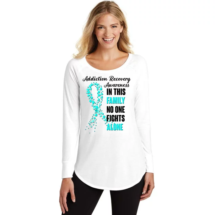 Addiction Recovery Awareness In This Family No One Fight Alone Women's Perfect Tri Tunic Long Sleeve Shirt