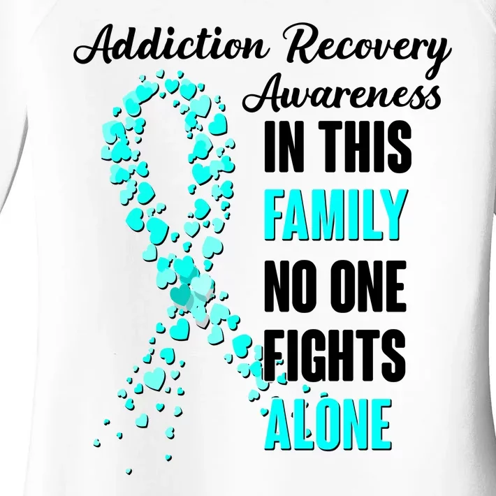 Addiction Recovery Awareness In This Family No One Fight Alone Women's Perfect Tri Tunic Long Sleeve Shirt