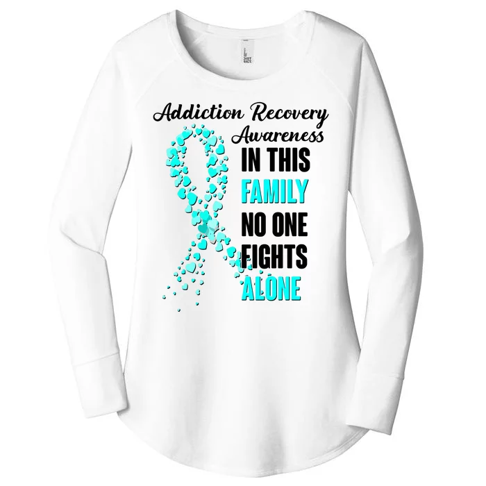 Addiction Recovery Awareness In This Family No One Fight Alone Women's Perfect Tri Tunic Long Sleeve Shirt