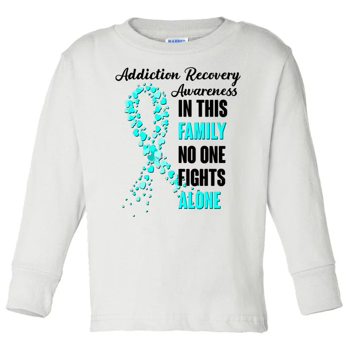 Addiction Recovery Awareness In This Family No One Fight Alone Toddler Long Sleeve Shirt