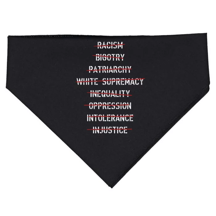 Anti Racism Bigotry Patriarchy White Supremacy Inequality Oppression Intolerance USA-Made Doggie Bandana