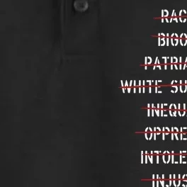 Anti Racism Bigotry Patriarchy White Supremacy Inequality Oppression Intolerance Dry Zone Grid Performance Polo