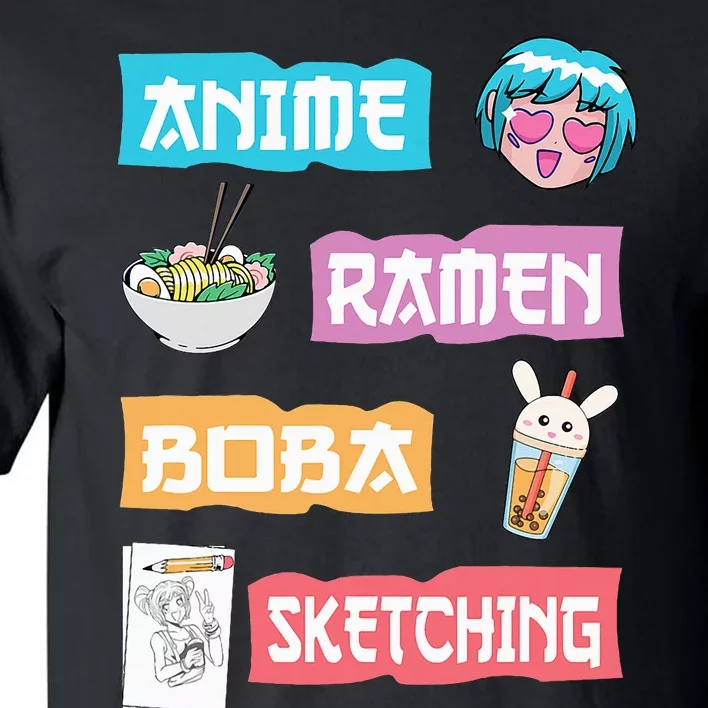 Anime Ra Boba Sketching  Kawaii Anime Lover Merch Gift Tall T-Shirt