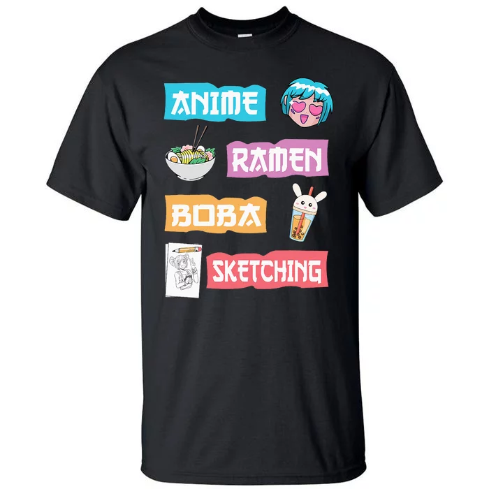 Anime Ra Boba Sketching  Kawaii Anime Lover Merch Gift Tall T-Shirt