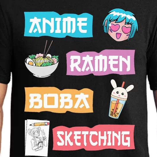 Anime Ra Boba Sketching  Kawaii Anime Lover Merch Gift Pajama Set