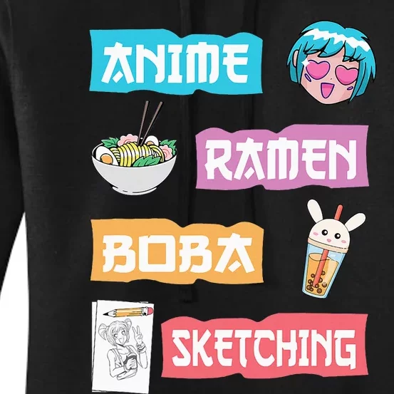 Anime Ra Boba Sketching  Kawaii Anime Lover Merch Gift Women's Pullover Hoodie