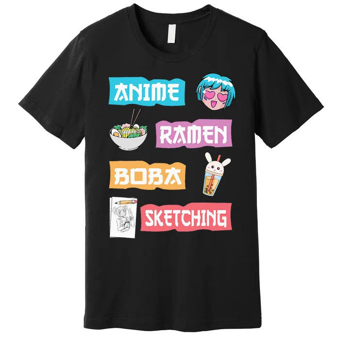 Anime Ra Boba Sketching  Kawaii Anime Lover Merch Gift Premium T-Shirt