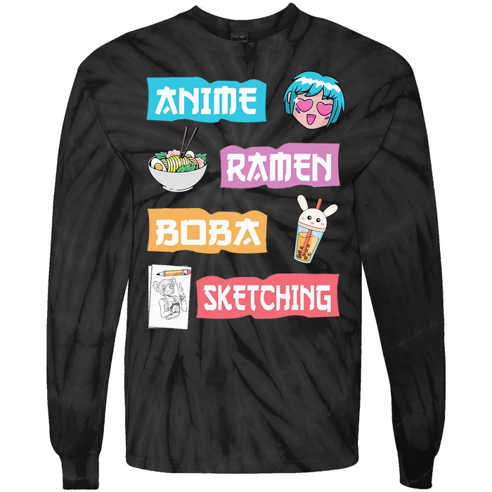 Anime Ra Boba Sketching  Kawaii Anime Lover Merch Gift Tie-Dye Long Sleeve Shirt