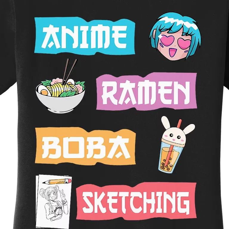 Anime Ra Boba Sketching  Kawaii Anime Lover Merch Gift Women's T-Shirt