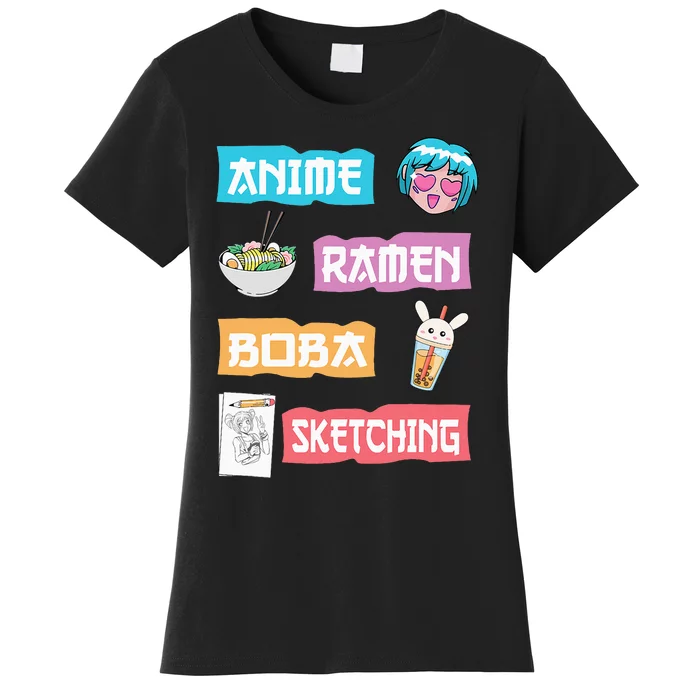 Anime Ra Boba Sketching  Kawaii Anime Lover Merch Gift Women's T-Shirt