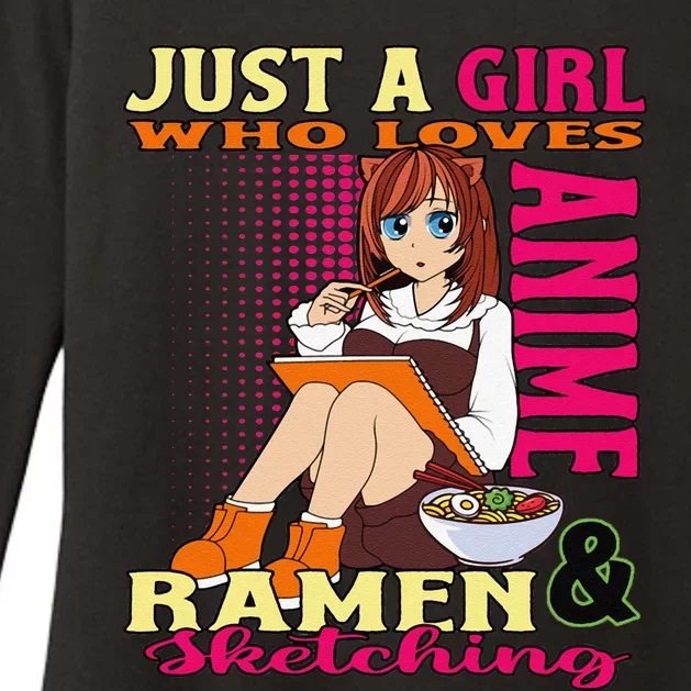 Anime Ramen Bowl Giftsn Girl Who Loves Anime Sketching Womens CVC Long Sleeve Shirt