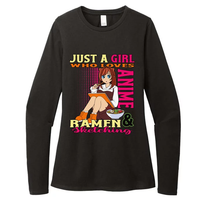 Anime Ramen Bowl Giftsn Girl Who Loves Anime Sketching Womens CVC Long Sleeve Shirt