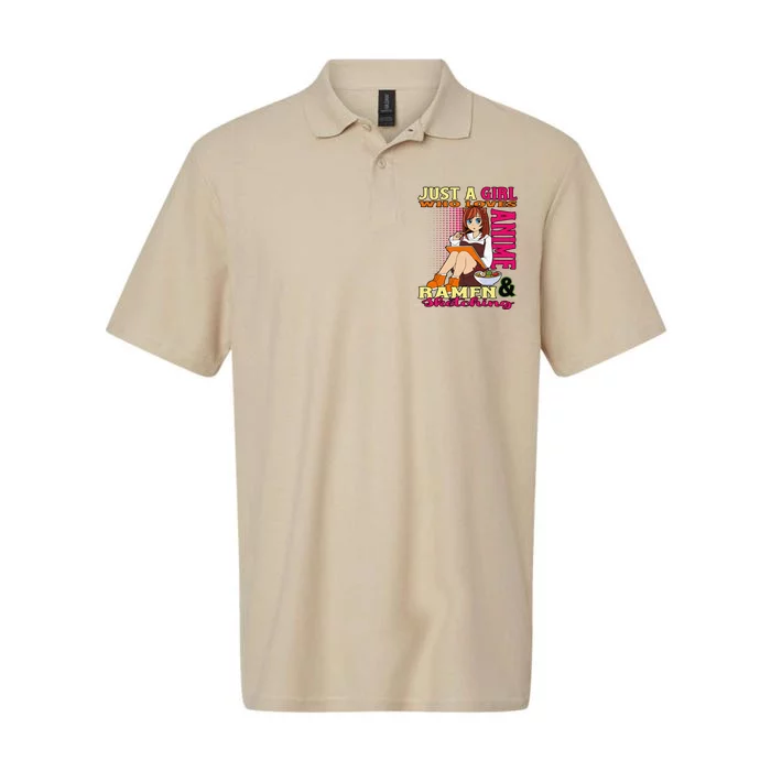 Anime Ramen Bowl Giftsn Girl Who Loves Anime Sketching Softstyle Adult Sport Polo