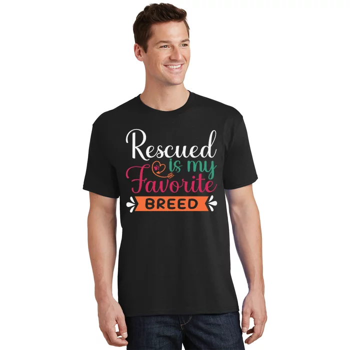 Adorable Rescued Breed Typography T-Shirt