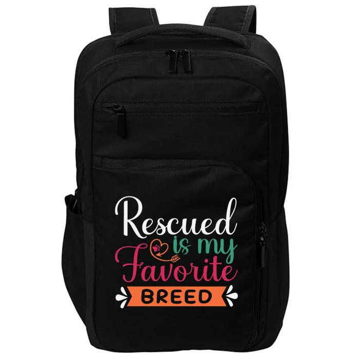 Adorable Rescued Breed Typography Impact Tech Backpack