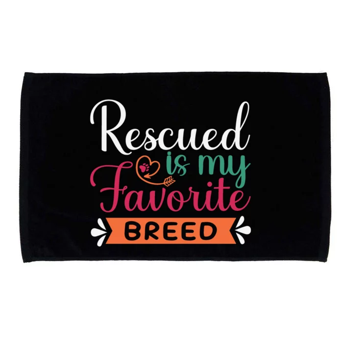 Adorable Rescued Breed Typography Microfiber Hand Towel