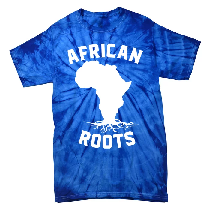 African Roots Black History Month Africa Map Descendants Gift Tie-Dye T-Shirt