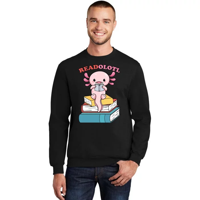 Axolotl Read Book Tall Sweatshirt