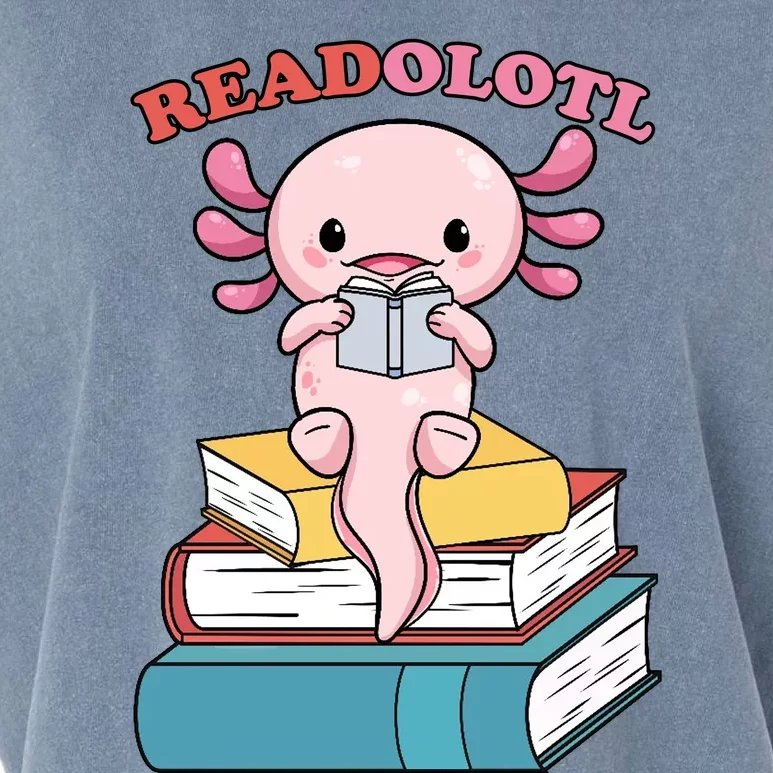 Axolotl Read Book Garment-Dyed Women's Muscle Tee