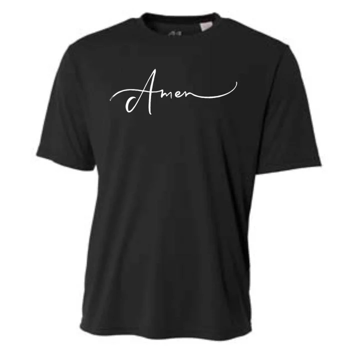 Amen Religious Biblical Prayer Protestant Catholic Blessings Cooling Performance Crew T-Shirt