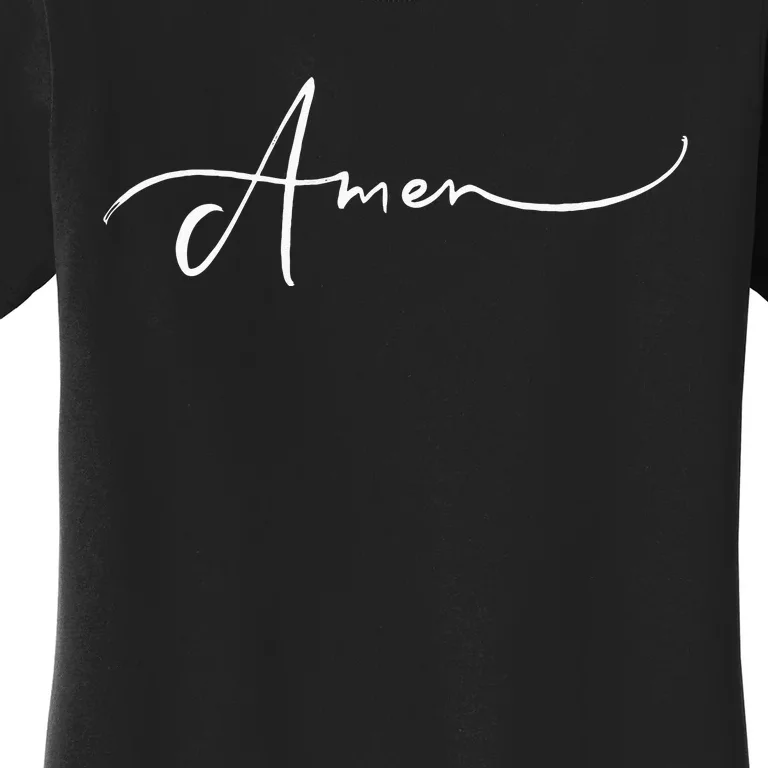 Amen Religious Biblical Prayer Protestant Catholic Blessings Women's T-Shirt