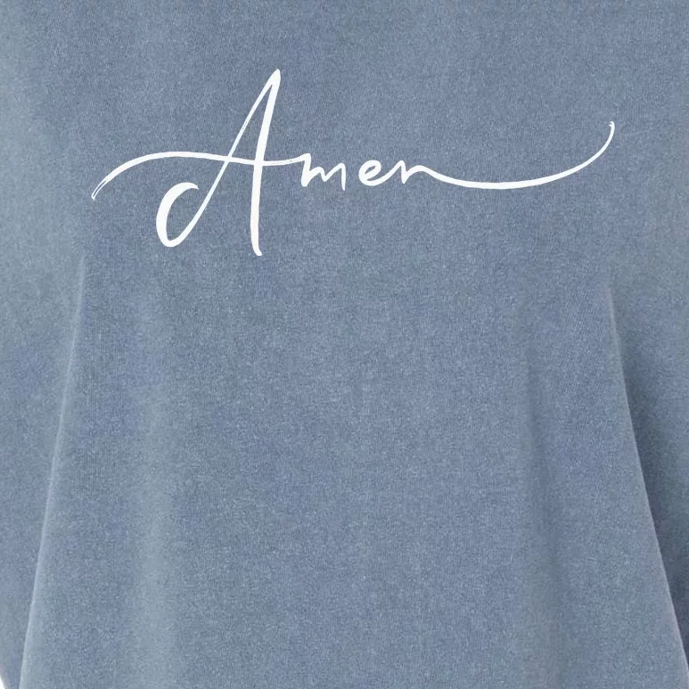 Amen Religious Biblical Prayer Protestant Catholic Blessings Garment-Dyed Women's Muscle Tee