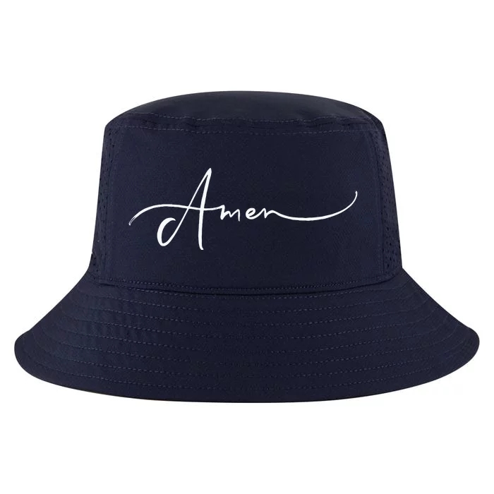 Amen Religious Biblical Prayer Protestant Catholic Blessings Cool Comfort Performance Bucket Hat