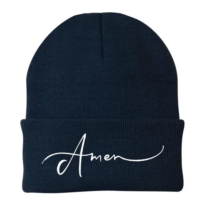 Amen Religious Biblical Prayer Protestant Catholic Blessings Knit Cap Winter Beanie