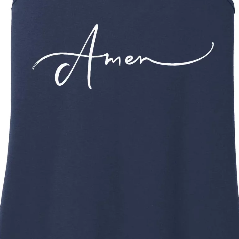 Amen Religious Biblical Prayer Protestant Catholic Blessings Ladies Essential Tank