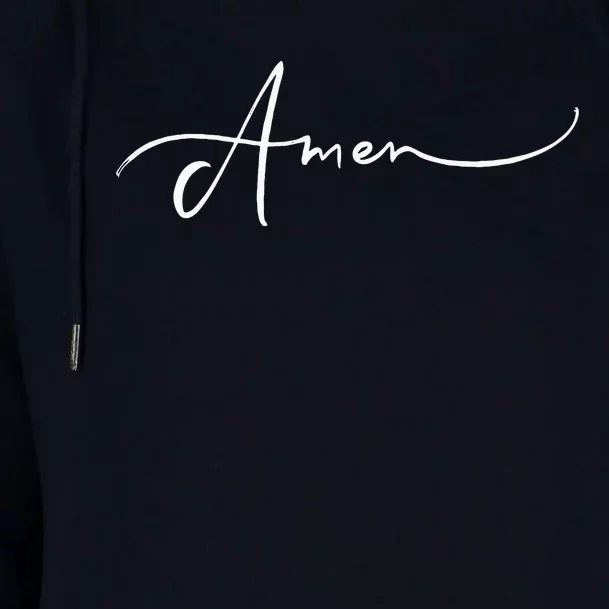 Amen Religious Biblical Prayer Protestant Catholic Blessings Womens Funnel Neck Pullover Hood