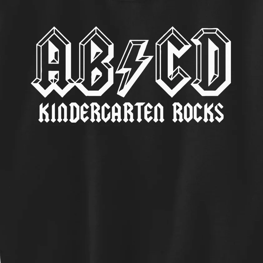 ABCD Rocks Back To School Kindergarten Rocks Funny Teacher Kids Sweatshirt