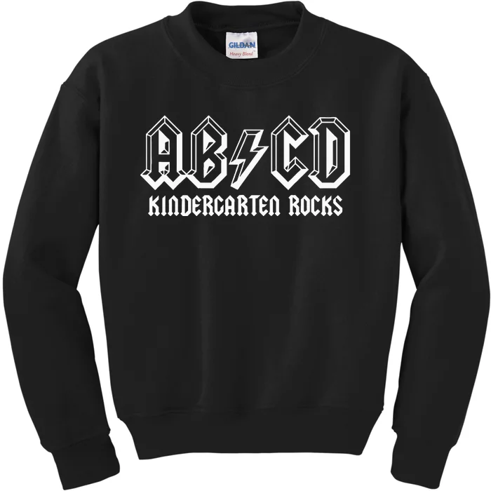 ABCD Rocks Back To School Kindergarten Rocks Funny Teacher Kids Sweatshirt