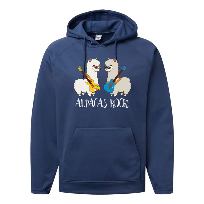 Alpacas Rock! Cute Funny Alpaca Lover Alpaca Fan Performance Fleece Hoodie