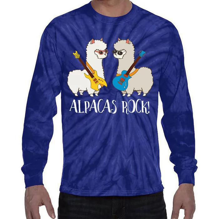 Alpacas Rock! Cute Funny Alpaca Lover Alpaca Fan Tie-Dye Long Sleeve Shirt