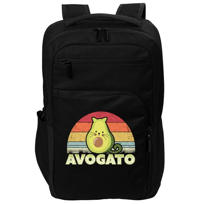 Avogato Retro Cat Avocado Cinco De Mayo Gift Impact Tech Backpack