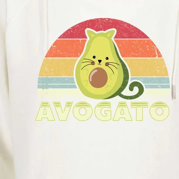 Avogato Retro Cat Avocado Cinco De Mayo Gift Womens Funnel Neck Pullover Hood