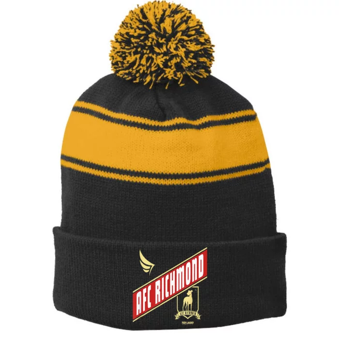 AFC Richmond Crossed Band Stripe Pom Pom Beanie