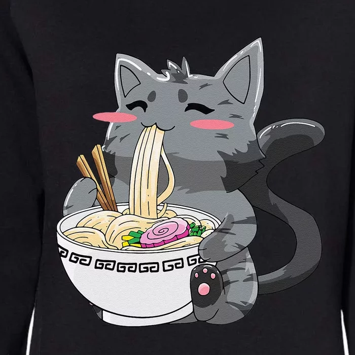 Anime Ramen Cat Kawaii Neko Gift Womens California Wash Sweatshirt