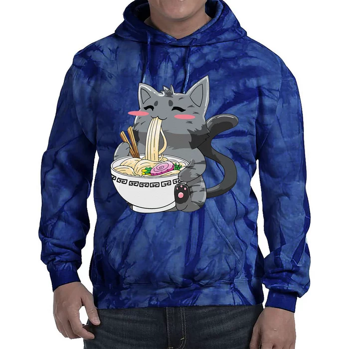 Anime Ramen Cat Kawaii Neko Gift Tie Dye Hoodie