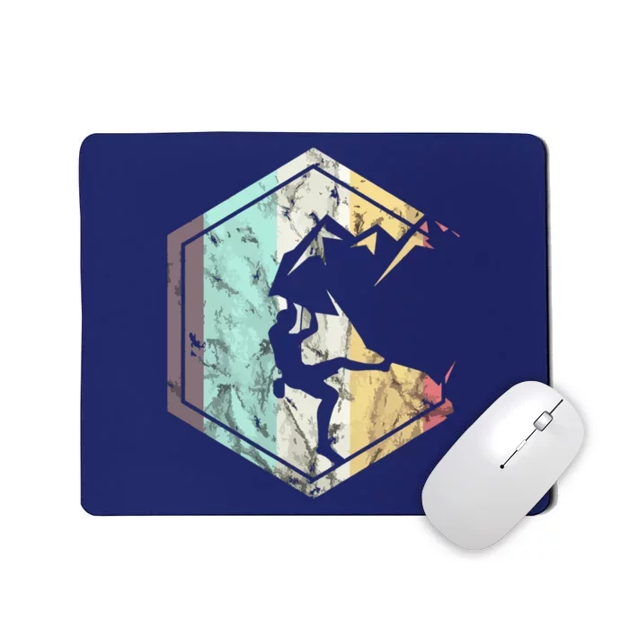 Awesome Rock Climbing Retro Mountain Climber Hiker Alpinism Mousepad