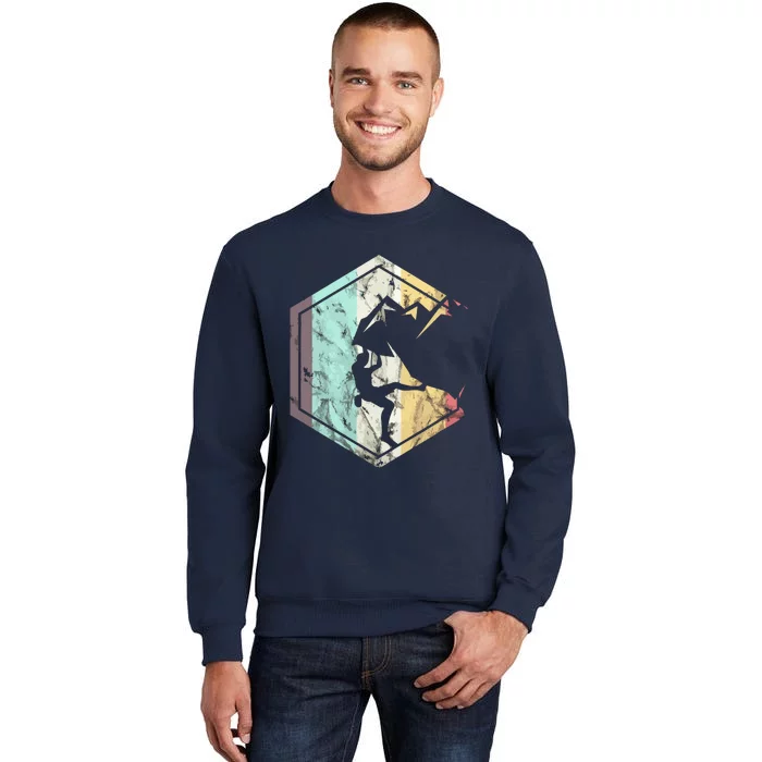 Awesome Rock Climbing Retro Mountain Climber Hiker Alpinism Tall Sweatshirt