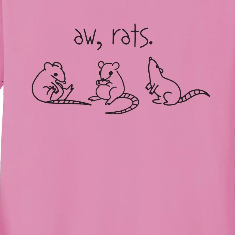 Aw Rats Cute Rat Trio Funny Kids Long Sleeve Shirt