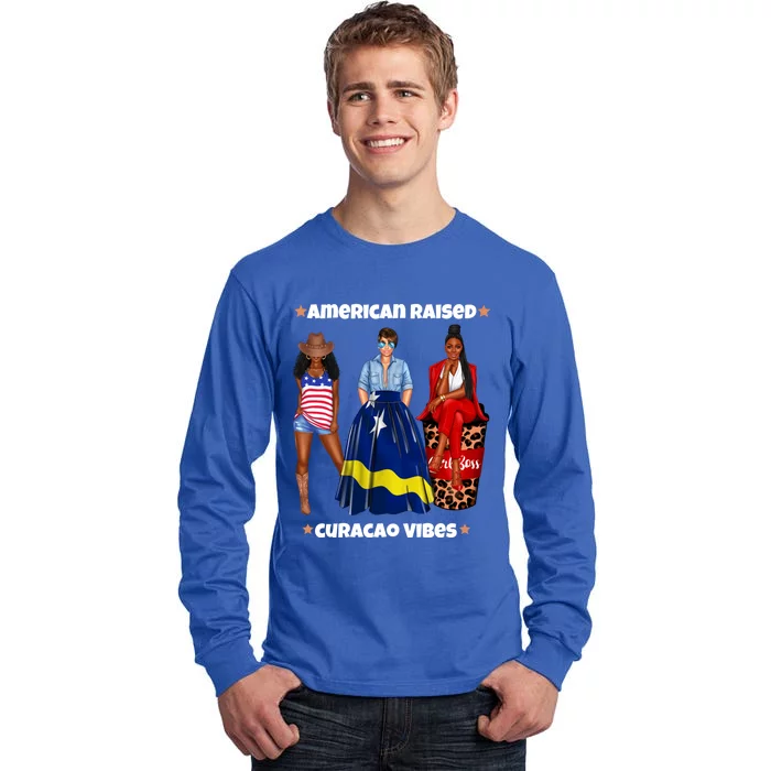 American Raised Curacao Vibes Born In South America Dna Meaningful Gift Tall Long Sleeve T-Shirt