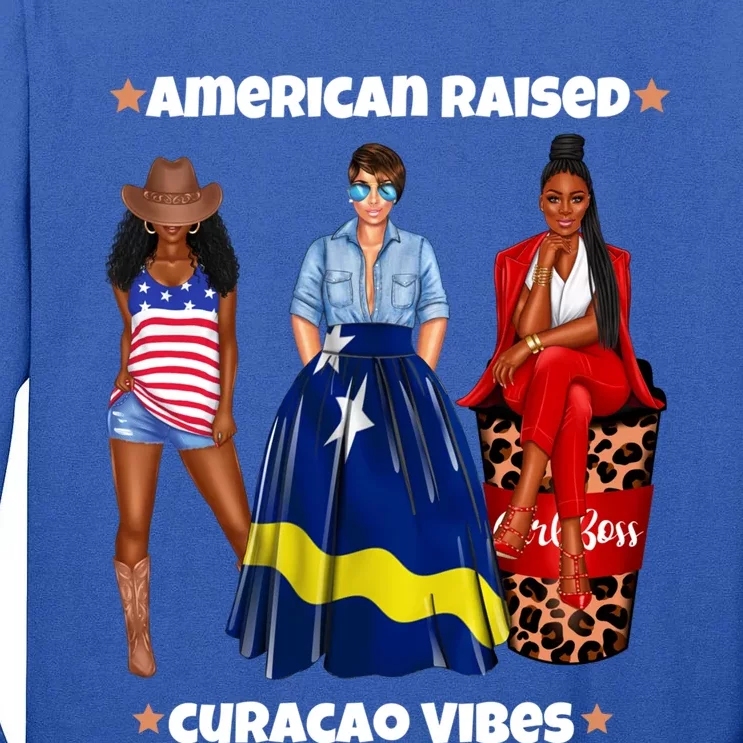 American Raised Curacao Vibes Born In South America Dna Meaningful Gift Tall Long Sleeve T-Shirt