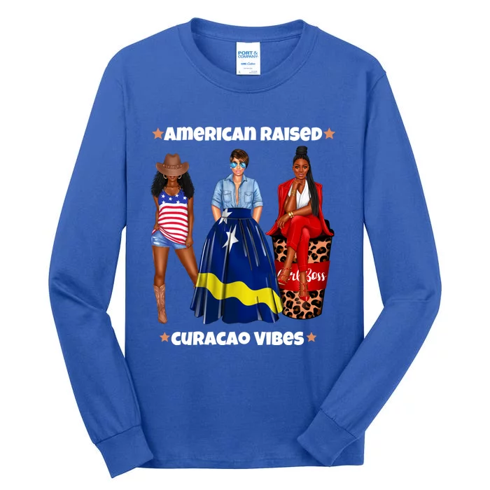 American Raised Curacao Vibes Born In South America Dna Meaningful Gift Tall Long Sleeve T-Shirt