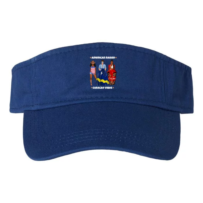 American Raised Curacao Vibes Born In South America Dna Meaningful Gift Valucap Bio-Washed Visor