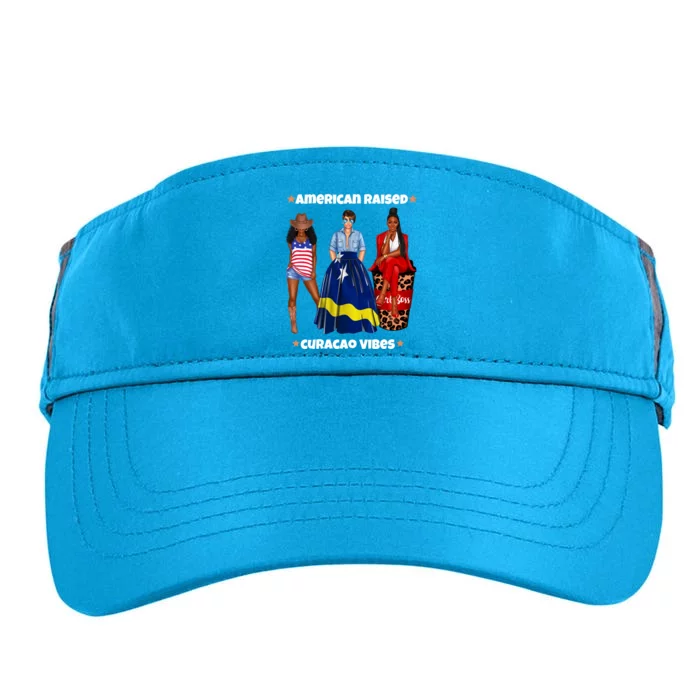 American Raised Curacao Vibes Born In South America Dna Meaningful Gift Adult Drive Performance Visor